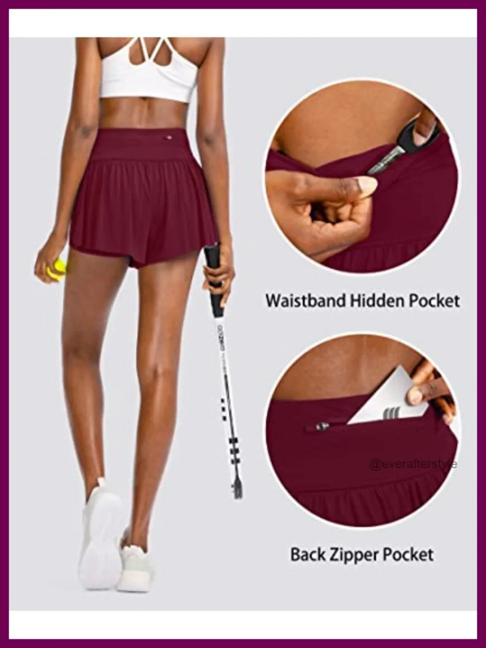 Flowy 2 in 1 Running Shorts with 4 Pockets for Women High Waisted Athletic